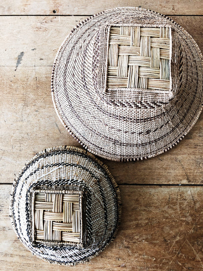Vintage South African Woven Basket Pair