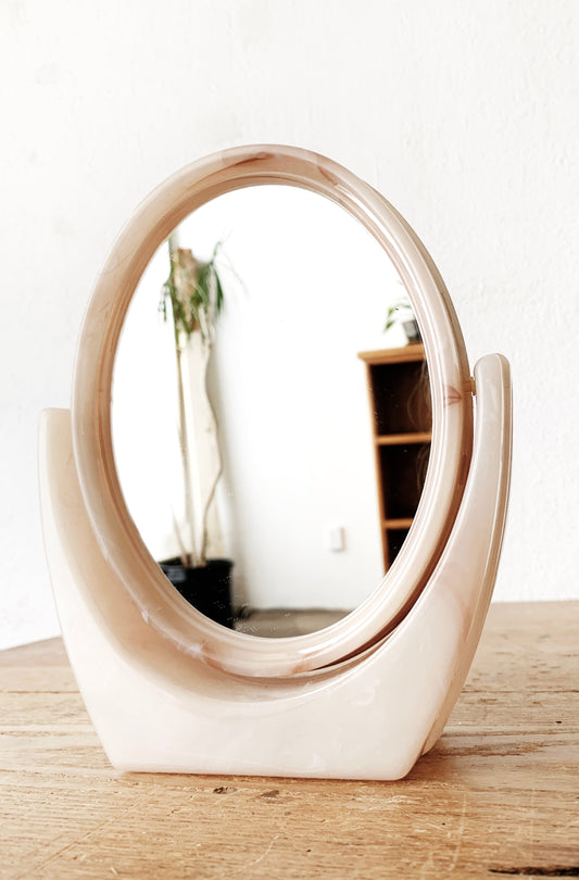 Vintage Blush Acrylic Vanity Mirror