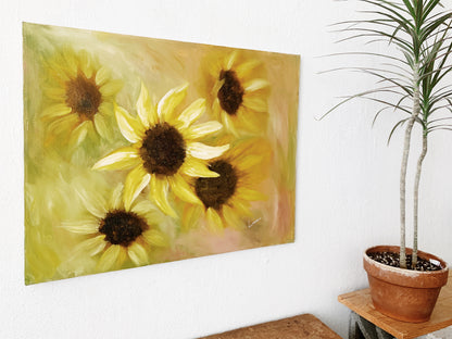 Vintage Sunflower Painting