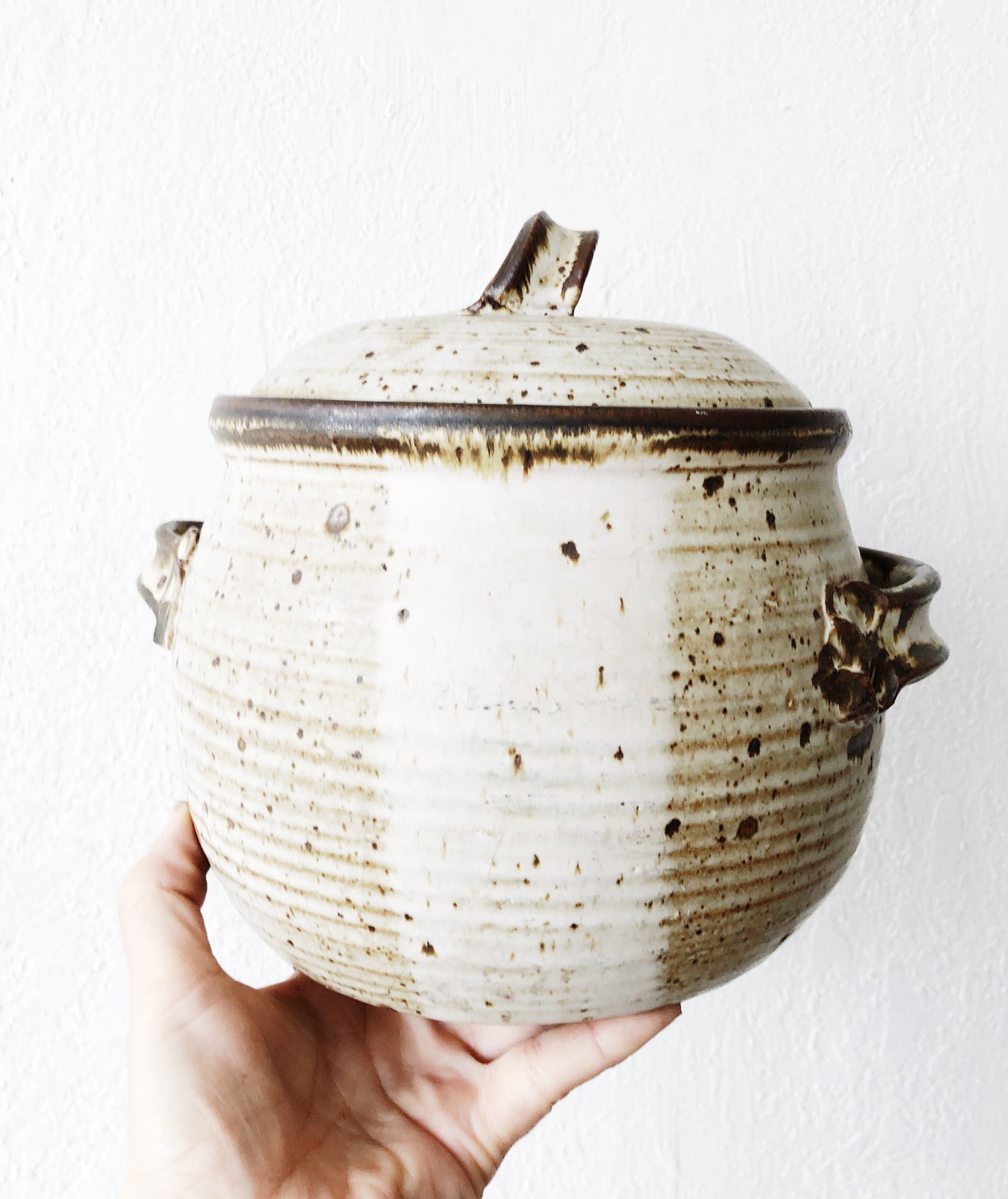 Vintage Lidded Stoneware Crock