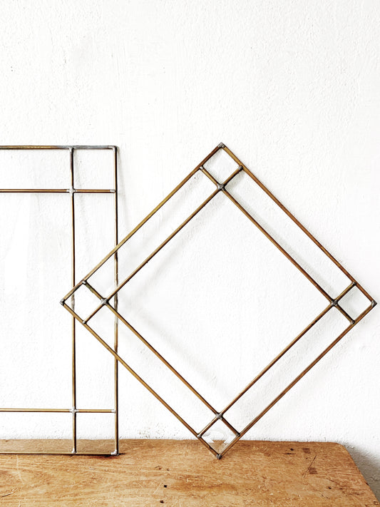 Antique Leaded Brass Window Panel