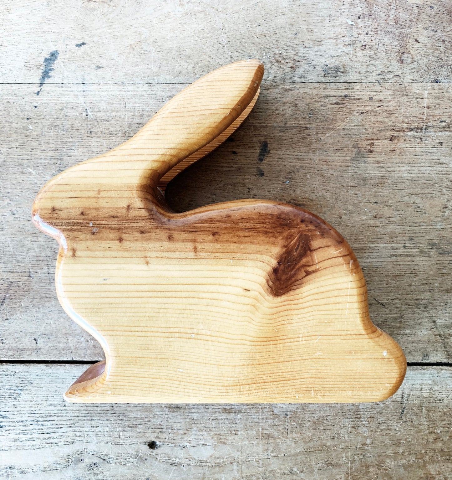 Vintage Wood Bunny Bank