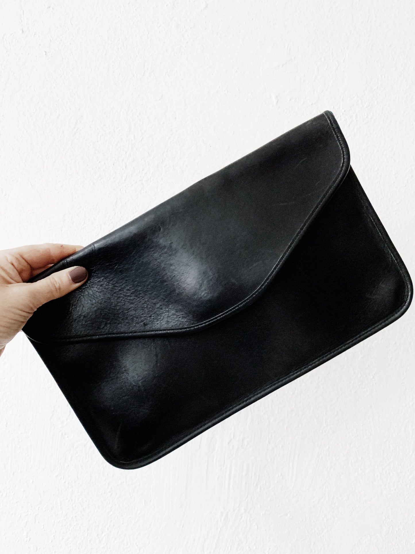 Michael Green Black Leather Clutch