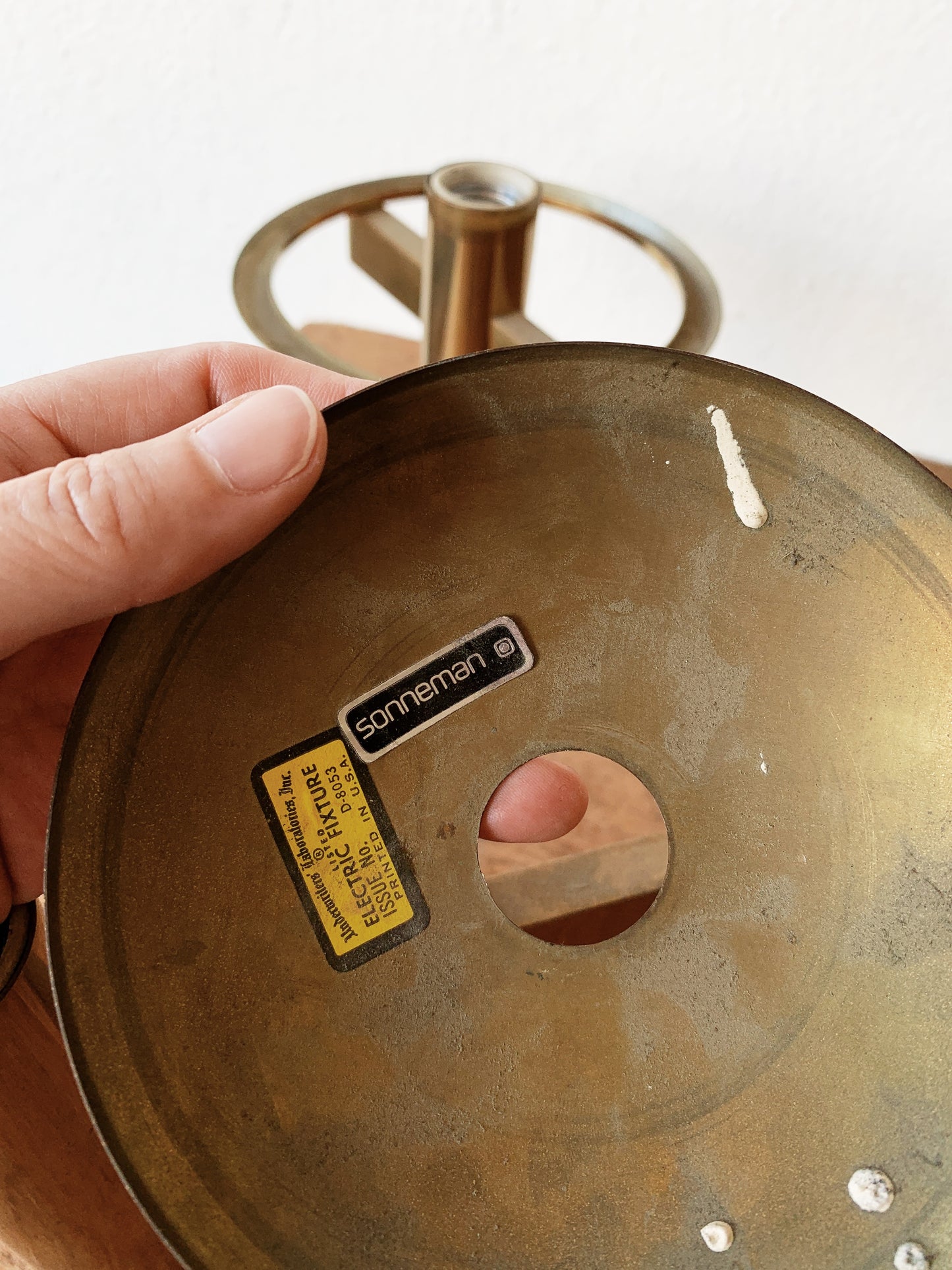 Sonneman Mid century Brass Chandelier