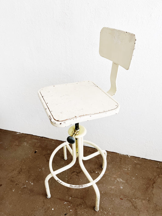 Mid Century Industrial Adjustable Stool