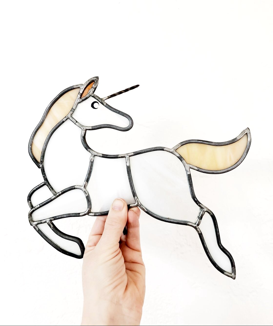 Vintage Leaded Stained Glass Unicorn
