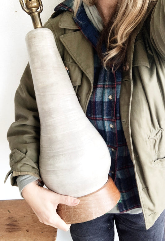 Large Vintage Pottery Lamp