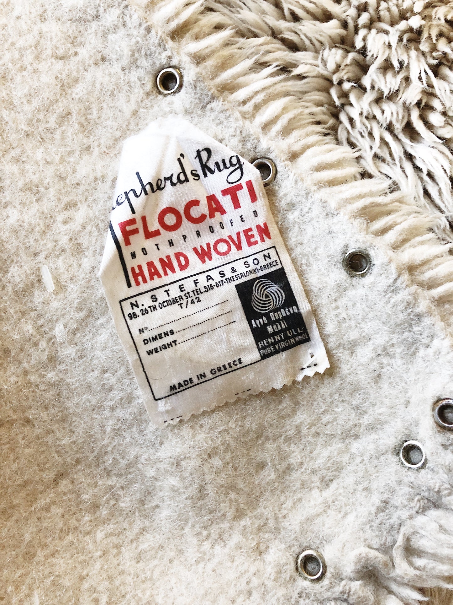 RESERVED SARAH Vintage Wool Flokati Rug