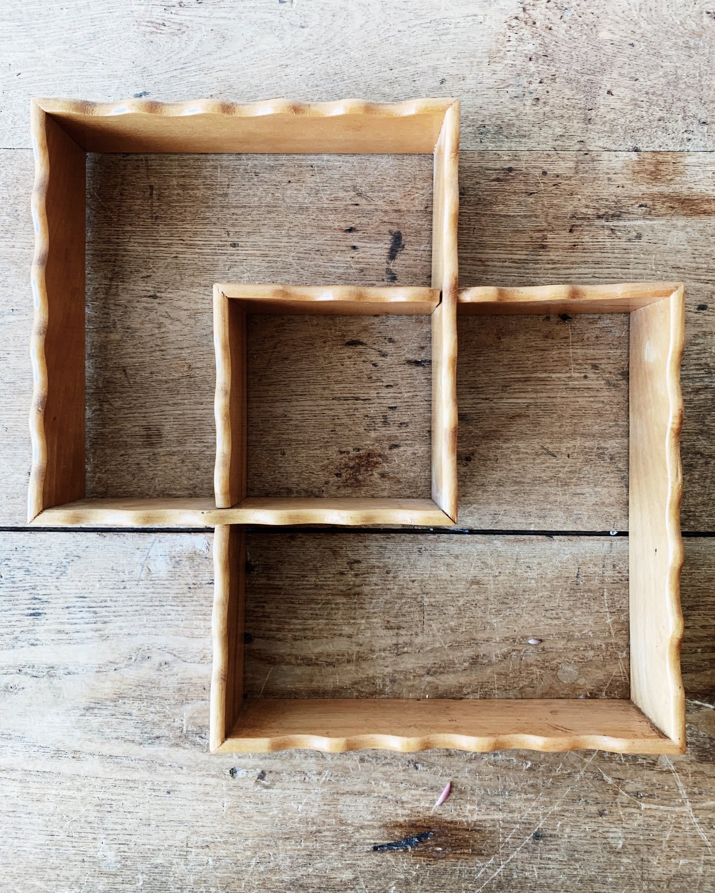 Vintage Wood Double Wall Shelf
