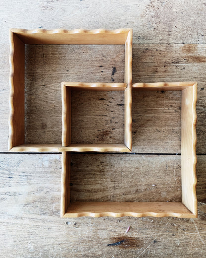 Vintage Wood Double Wall Shelf