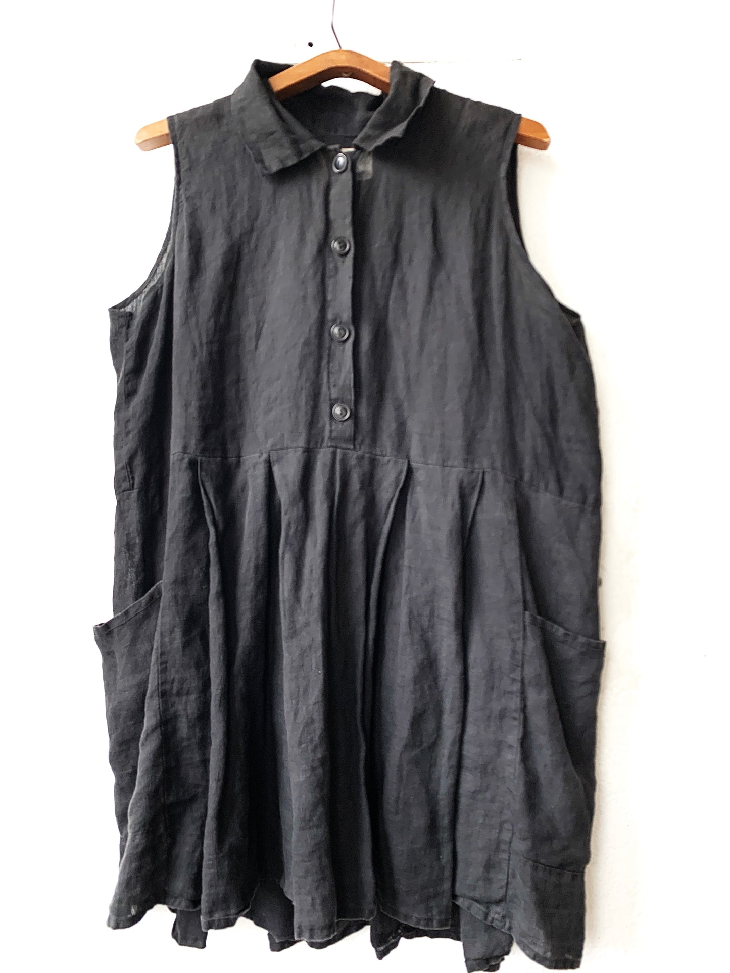 FLAX Black Linen Tunic or Dress