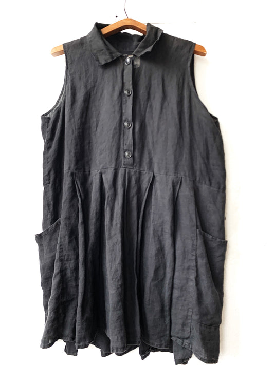 FLAX Black Linen Tunic or Dress