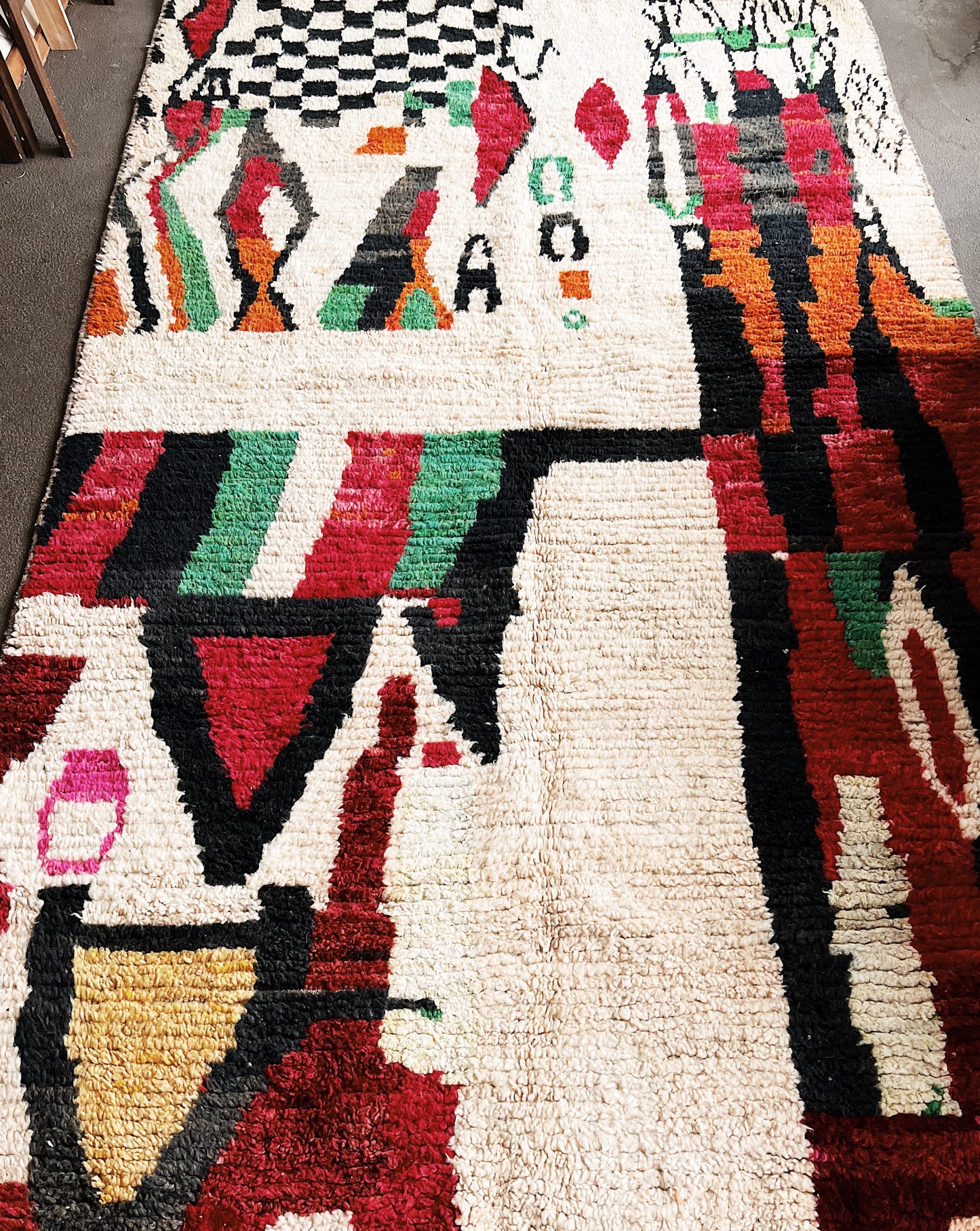 Large Vintage Moroccan Wool Rug