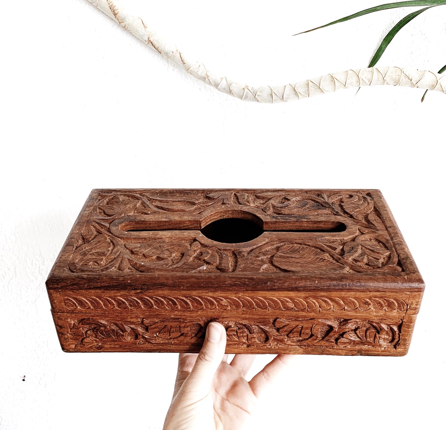 Vintage Carved Wood Box