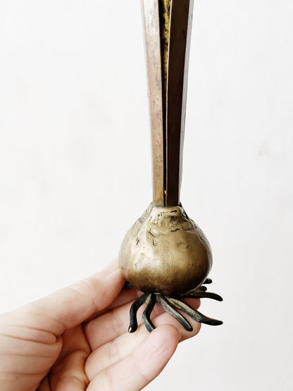 Vintage Aged Bronze Bud Vase
