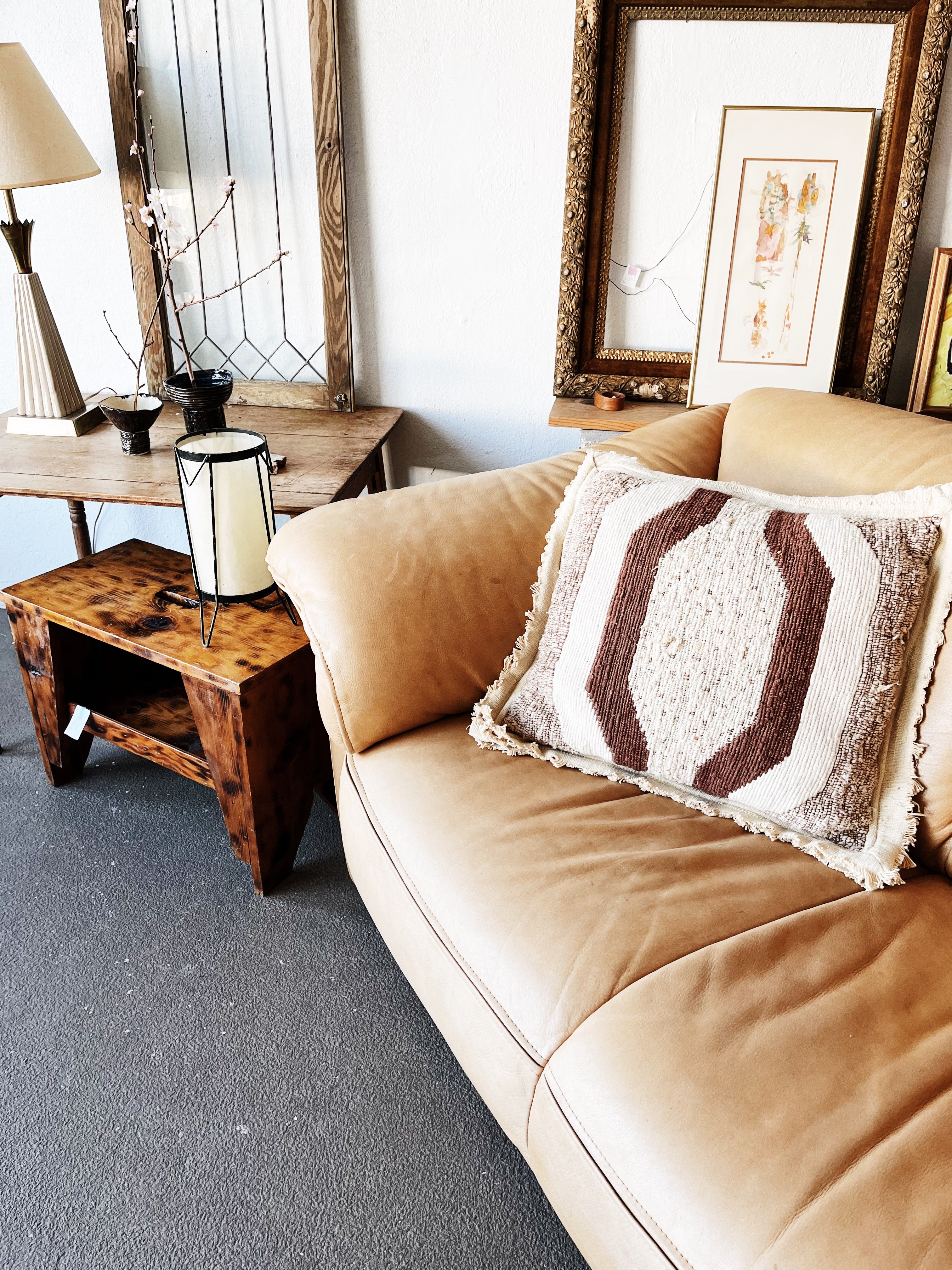 Vintage Italian Leather Loveseat