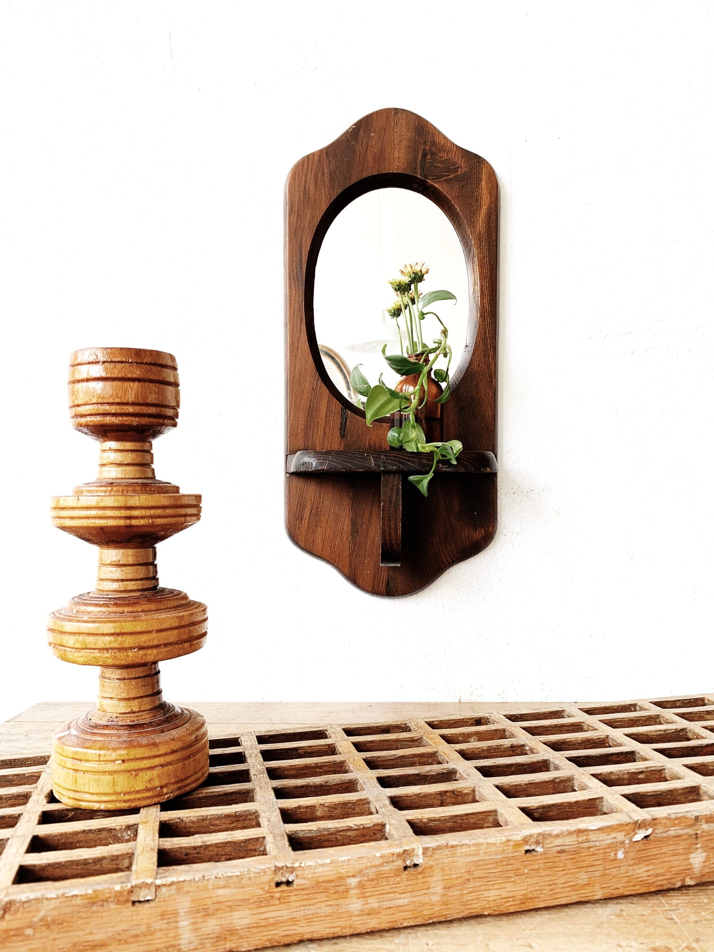 Petite Vintage Mirror Shelf