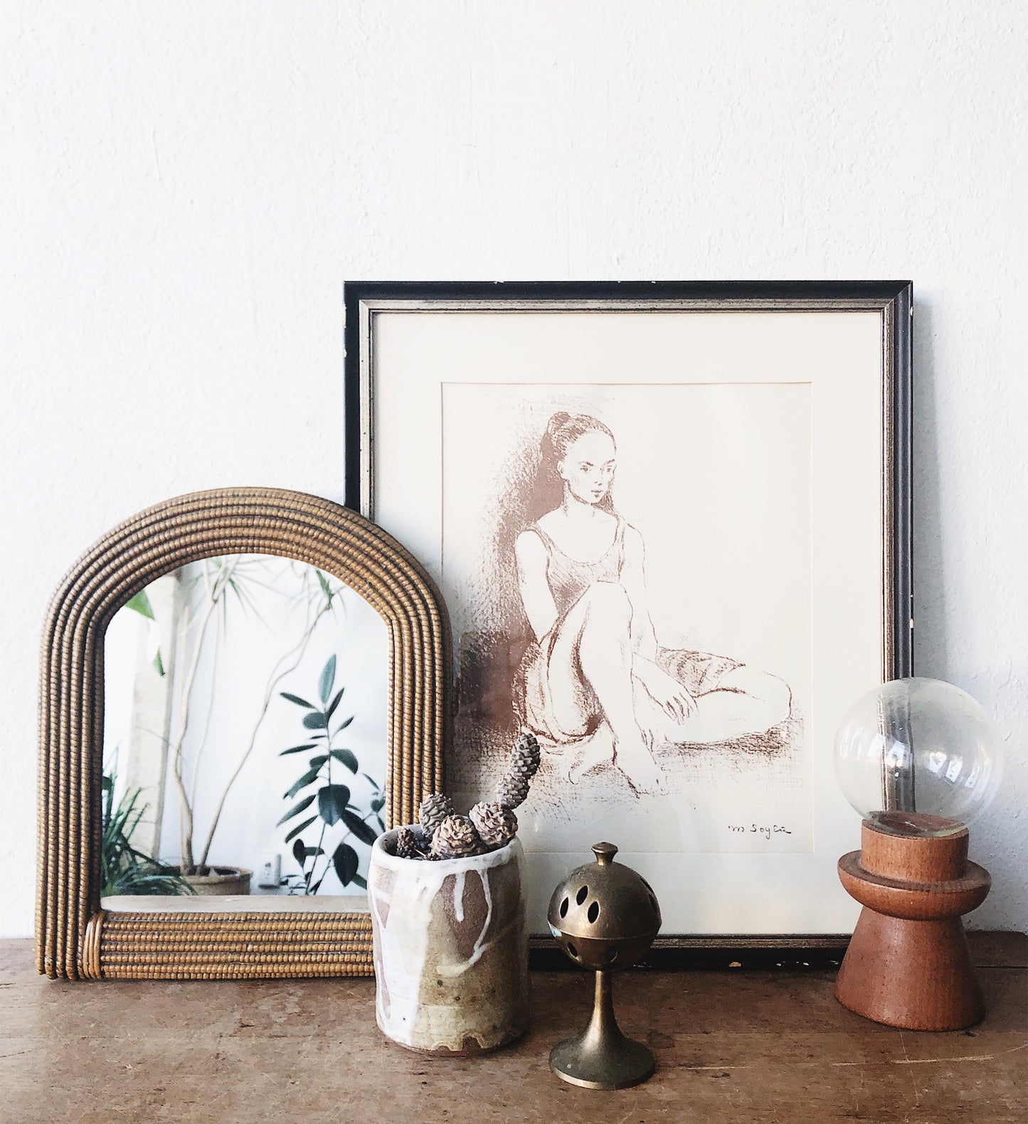 Vintage Resin Arched Mirror