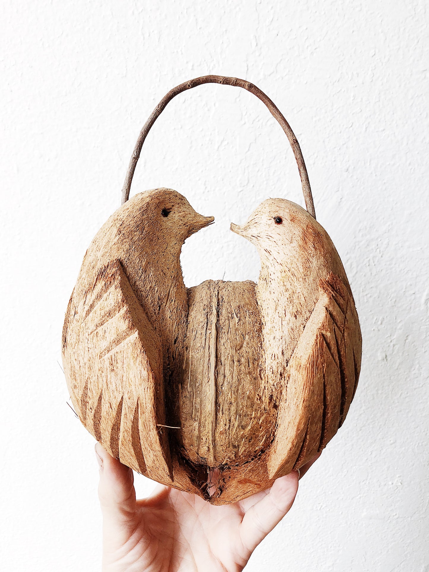 Vintage Coconut Shell Planter