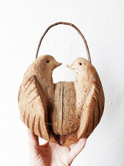 Vintage Coconut Shell Planter