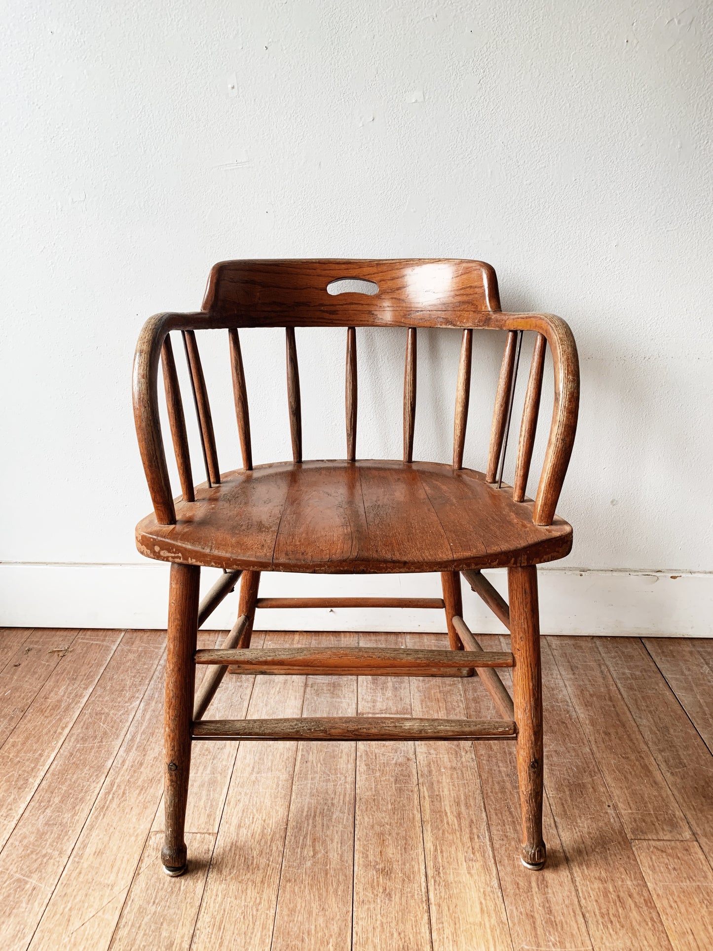 Vintage Oak Captains Chair