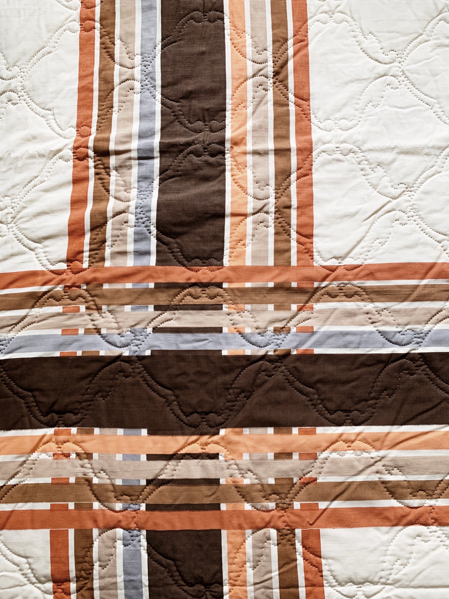 1970’s Queen Quilted Cotton Bedspread