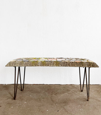 Vintage Mosaic Stone Bench