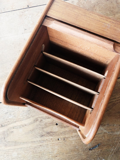 Vintage Teak Tambour Box