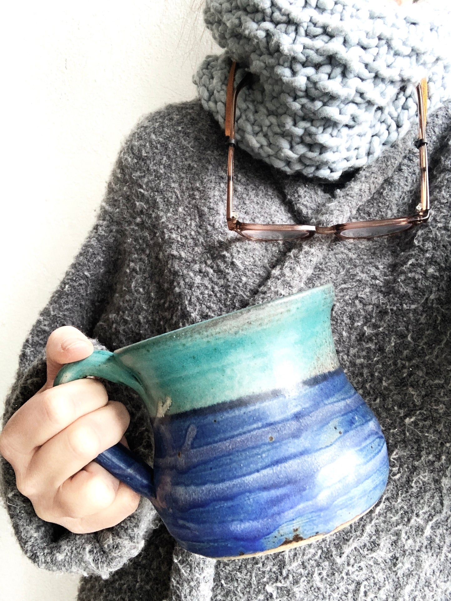 Large Vintage Pottery Mug