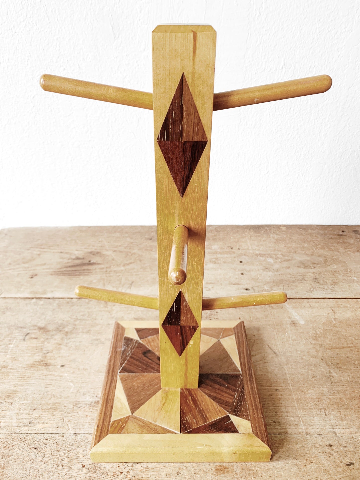 Vintage Wood Inlay Rack
