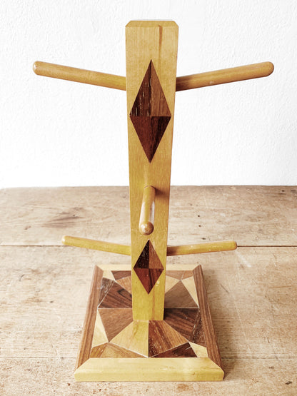 Vintage Wood Inlay Rack
