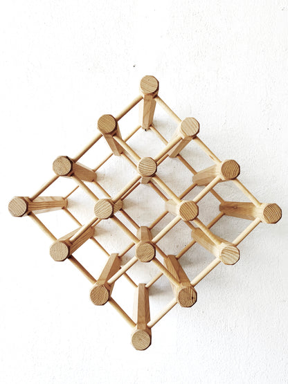 Handmade Natural Ash Modular Wine Rack