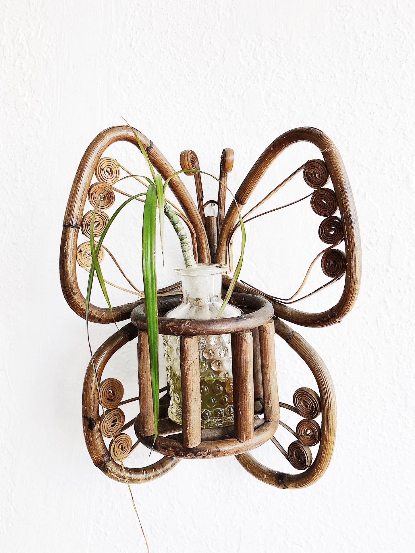 Vintage Bamboo Butterfly Planter