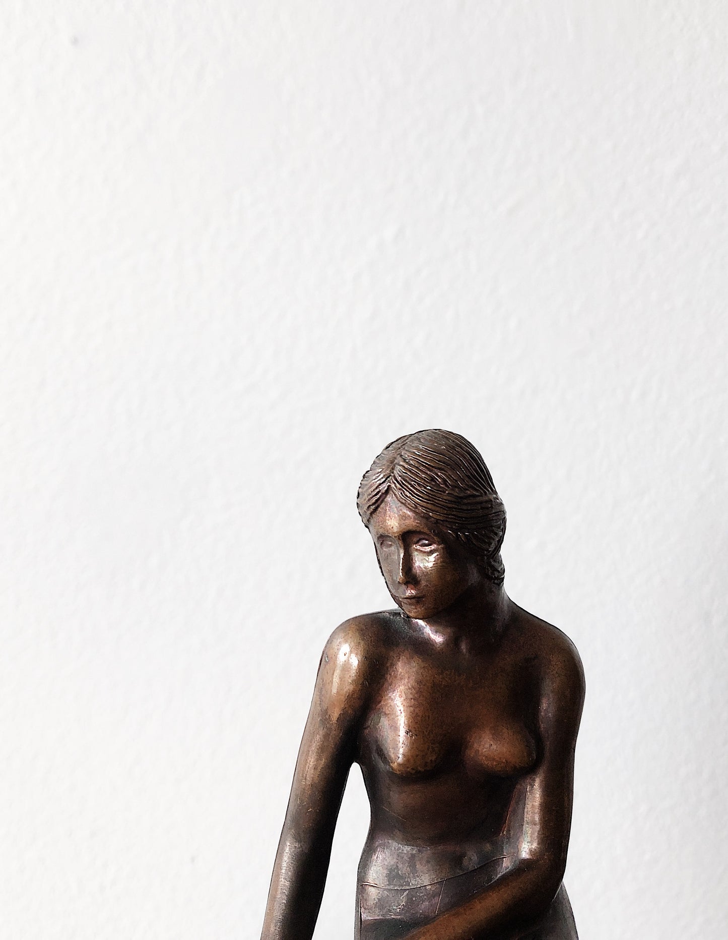 Vintage Danish Bronze Mermaid Sculpture