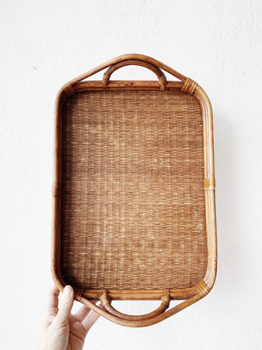 Vintage Bamboo and Wicker tray