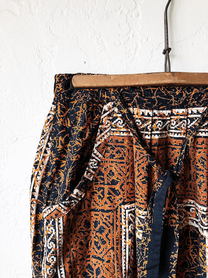 Vintage Hand Painted Batik Folk Skirt