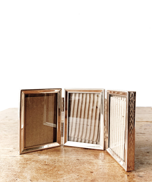 Mid Century Gold Tone Triple Frame
