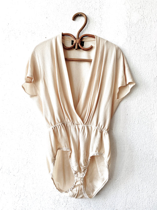 Vintage Donna Karan Raw Silk Bodysuit