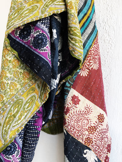 Reversible Vintage Kantha Quilt