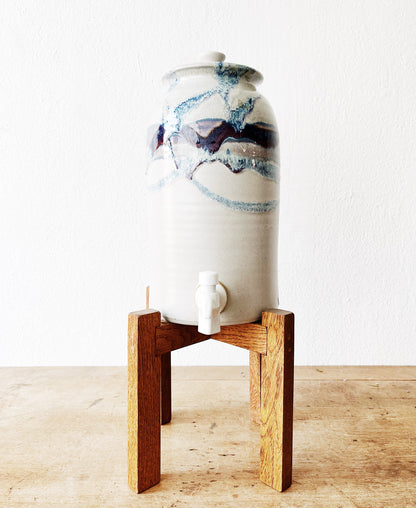 Vintage Ceramic Water Cooler and Stand