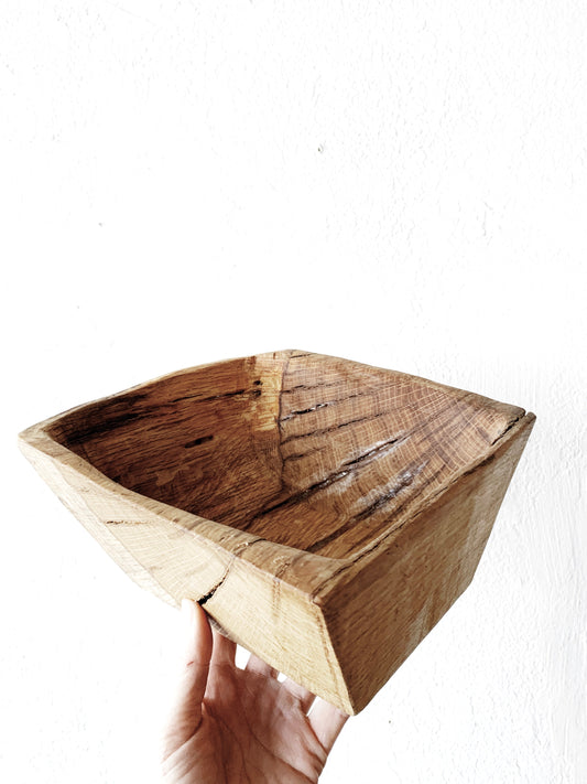 Artisan Carved Wood Bowl