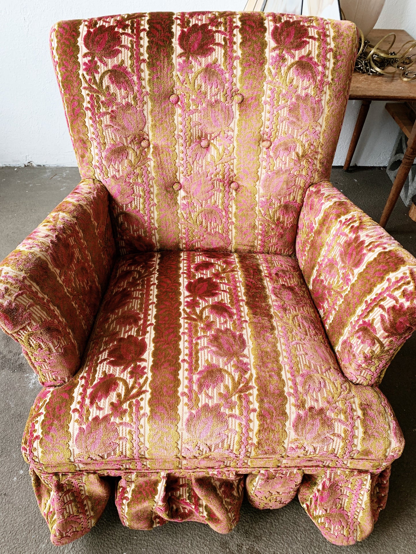 Vintage Cut Velvet Chair