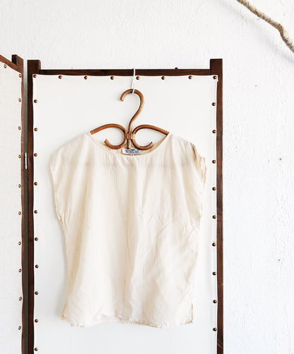 Vintage Peach Silk Crepe Shell Top