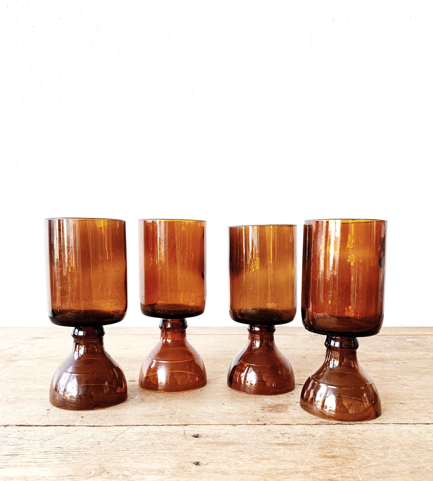 Handmade Amber Goblets