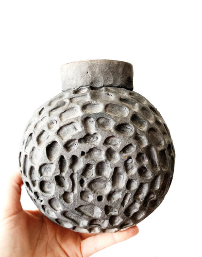 Handmade Brutalist Style Pottery Vase