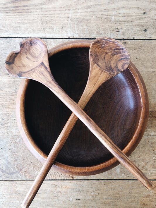 Vintage Teak Salad Bowl and Server Set