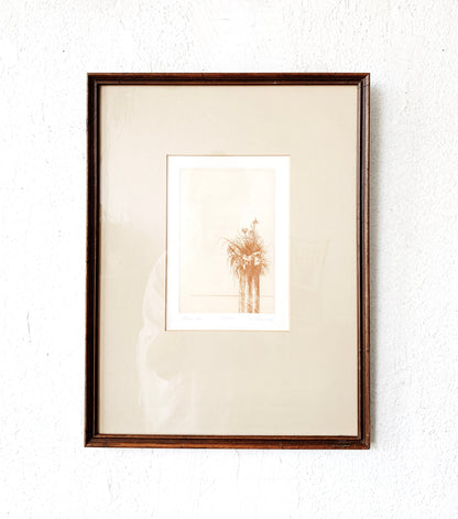 Original Vintage Framed Etching