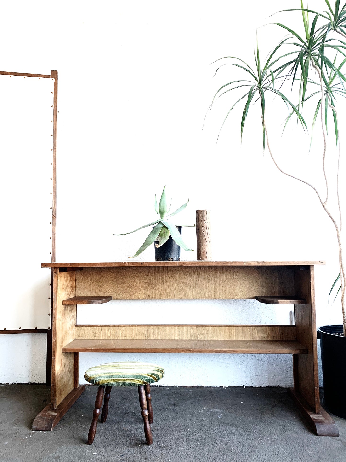 Vintage Handmade Wood Console Table or Desk