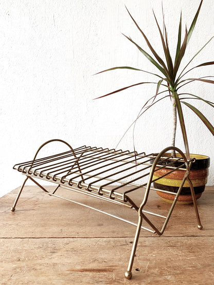 Mid Century Goldtone Album Rack