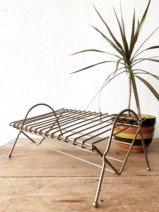 Mid Century Goldtone Album Rack